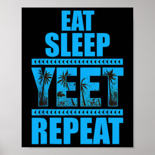 Sleep Yeet Wiederholung Vintag essen Poster