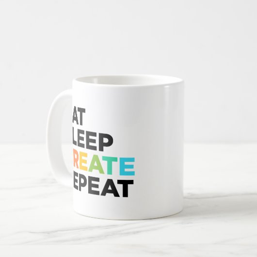 Sleep zu essen Wiederholung erstellen Kaffeetasse (Vorderseite Links)
