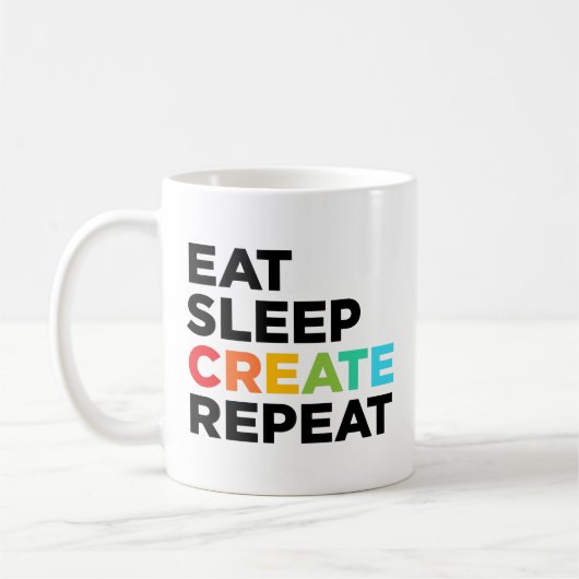 Sleep zu essen Wiederholung erstellen Kaffeetasse (Links)