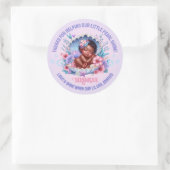 Sleeping African American Baby Girl Seashell Runder Aufkleber (Tasche)