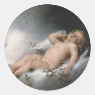 *Sleeping Angel* durch Leon Jean Basile-Perrault Runder Aufkleber