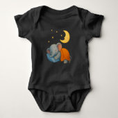 Sleeping Baby Elephant Under the Moon – Cute Dream Baby Strampler (Vorderseite)