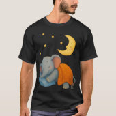 Sleeping Baby Elephant Under the Moon – Cute Dream T-Shirt (Vorderseite)