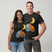 Sleeping Baby Elephant Under the Moon – Cute Dream T-Shirt (Unisex)