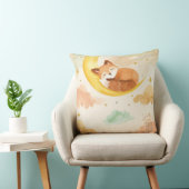 Sleeping Baby Fox Watercolor Pillow | Golden Moon Kissen (Stuhl )