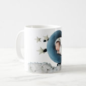 🌙 Sleeping Baby on Moon Mug – Stars & Cloud Cute  Kaffeetasse (Vorderseite Links)