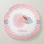 Sleeping Ballerina Baby Girl Nursery Room Decor Rundes Kissen (Vorderseite)