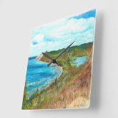 Sleeping Bear Dunes Lakeshore Michigan Beach Quadratische Wanduhr (Winkel)
