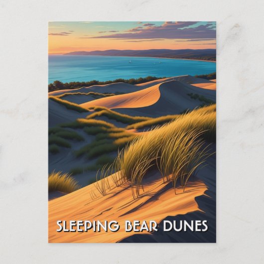 Sleeping Bear Dunes Michigan Reise Postkarte (Vorderseite)