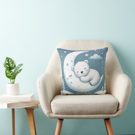 Sleeping Bear Personalisierter Babyname Kissen (Stuhl )