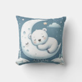Sleeping Bear Personalisierter Babyname Kissen (Vorderseite)