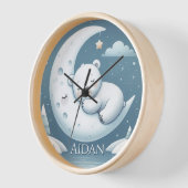 Sleeping Bear Personalisierter Babyname Uhr (Winkel)