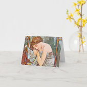 Sleeping Beautiful Woman  Karte (Gelbe Blume)