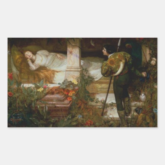 Sleeping Beauty (Elegant Scene of Love & Romance) Rechteckiger Aufkleber (Vorderseite)