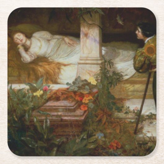 Sleeping Beauty (Pretty Princess From Fairy Tale) Rechteckiger Pappuntersetzer (Vorderseite)