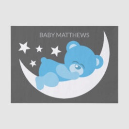 Sleeping Blue Boy Teddy Bear Seidenpapier