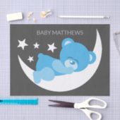 Sleeping Blue Boy Teddy Bear Seidenpapier (Handwerk)