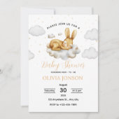 Sleeping Bunny Baby Shower Invitation Einladung (Vorderseite)