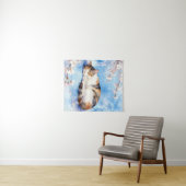 Sleeping Calico Dreaming of Hanami Wandteppich (Beispiel (Horizontal))