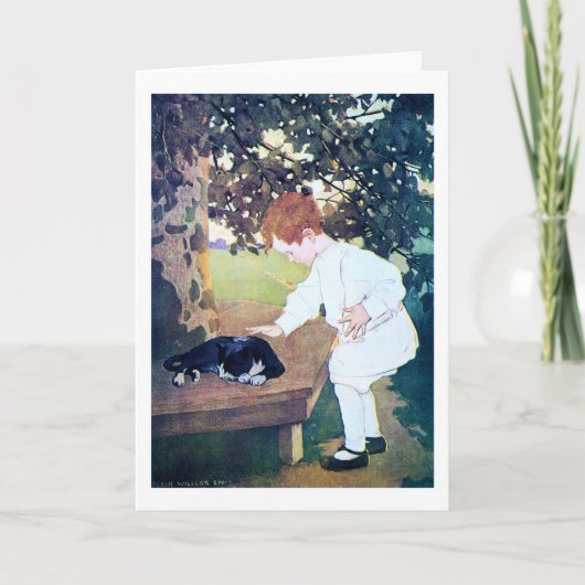 Sleeping Cat and Child, Jessie Willcox Smith Karte (Vorderseite)