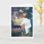 Sleeping Cat and Child, Jessie Willcox Smith Karte (Gelbe Blume)