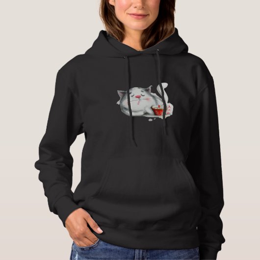 Sleeping cat artwork cute kitten hoodie (Vorderseite)