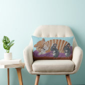Sleeping Cat with Sneaky Mice Throw Pillow Lendenkissen (Stuhl )