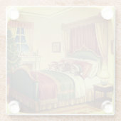 Sleeping Christmas Cats Glass Coaster Glasuntersetzer (Rückseite)