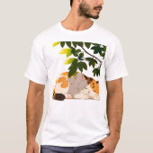 Sleeping Chubby Calico Cat T-Shirt (Vorderseite)