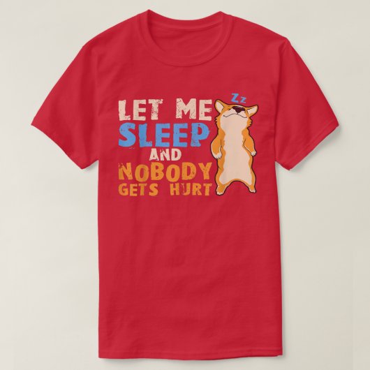 Sleeping Corgi Dog, Sleepshirt, Pajamas T-Shirt (Design vorne)