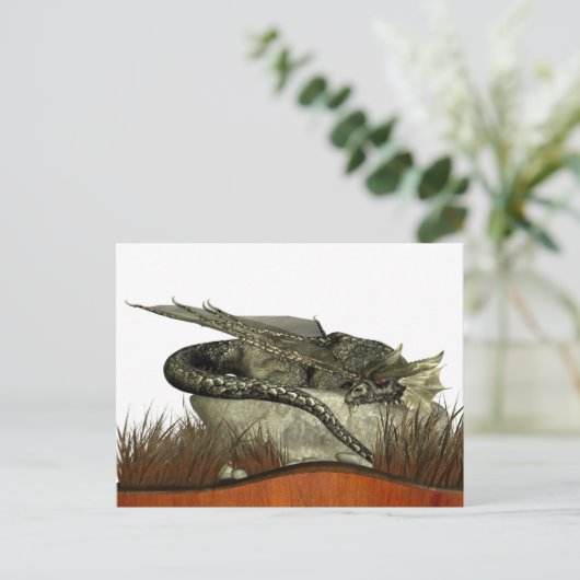 Sleeping Dragon on a Rock Postkarte (Stehend Vorderseite)