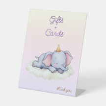 Sleeping Elephant Baby Shower Gifts & Cards Sign