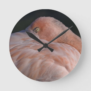 Sleeping Flamingo Clock Runde Wanduhr