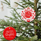 Sleeping Fox Folk Art Custom Keramik Ornament