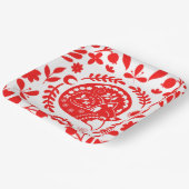 Sleeping Fox Folk Art Pappteller (Gewinkelt)