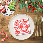 Sleeping Fox Folk Art Serviette