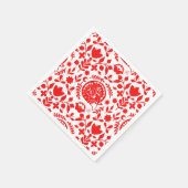 Sleeping Fox Folk Art Serviette (Ecke)