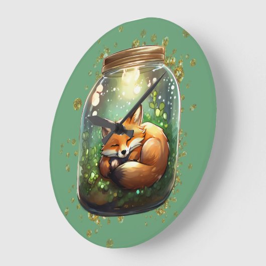 Sleeping Fox Große Wanduhr (Winkel)