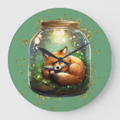 Sleeping Fox Große Wanduhr (Vorderseite)