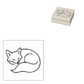 Sleeping Fox Line Art – Minimal Animal Ilustration Gummistempel (Stempel)