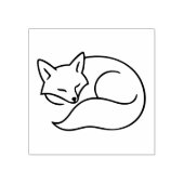 Sleeping Fox Line Art – Minimal Animal Ilustration Gummistempel (Prägung)
