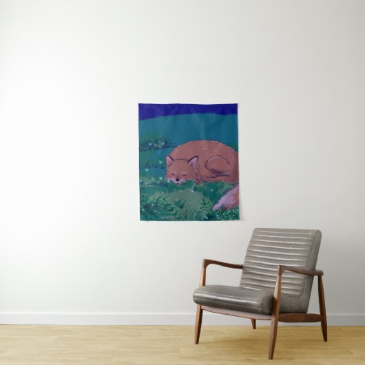 Sleeping Fox Tapestry Wandteppich (Beispiel)