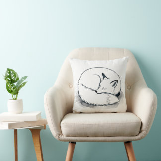 Sleeping Fox Throw Pillow | Cozy Animal Home Decor Kissen