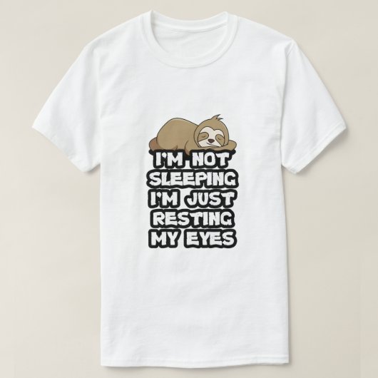 Sleeping Funny Sloth Vaters T - Shirt (Design vorne)