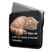 Sleeping Ginger Cat Funny Weckte Me Quote Laptopschutzhülle (Vorderseite Links)