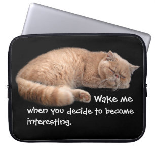 Sleeping Ginger Cat Funny Weckte Me Quote Laptopschutzhülle