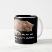 Sleeping Ginger Cat Funny Weckte Me Quote Zweifarbige Tasse (VorderseiteRechts)