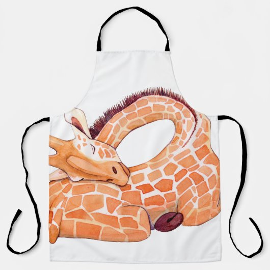 Sleeping Giraffe: Gentle Watercolor Schürze (Vorderseite)