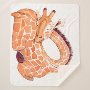 Sleeping Giraffe: Gentle Watercolor Sherpadecke