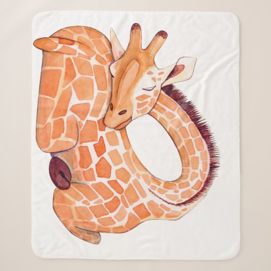 Sleeping Giraffe: Gentle Watercolor Sherpadecke (Vorderseite)